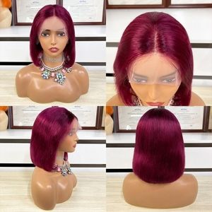 Burgundy 10 Inches Bob Wig